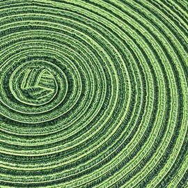 allydrew 15" Woven Round Placemats (Set of 6), Green