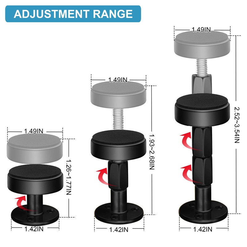 2PCS Black Adjustable Bed Frame Anti-Shake Tool , Headboard Stoppers