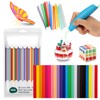 2.5 mm 3D Printing Pen Plastic Filament PCL 110 Pieces, 22 Colours 3D Pen Filament, 3D Pen Refill Packs for 3D Doodler Pens, 5 Printing Pen Refills for Each Colour, 15 cm Long Each