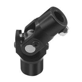 BUYMACHINERYPARTS 3/4" Round x 5/8"-36 Spline Black Steering Universal Joint single U Joint Shaft,Total Length: 96mm (3-3/4")