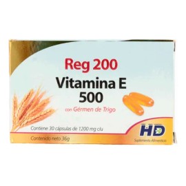 Reg 200 (vitamina-e 500) C/30 Caps. 1200 Mg. Sabor Sin Sabor