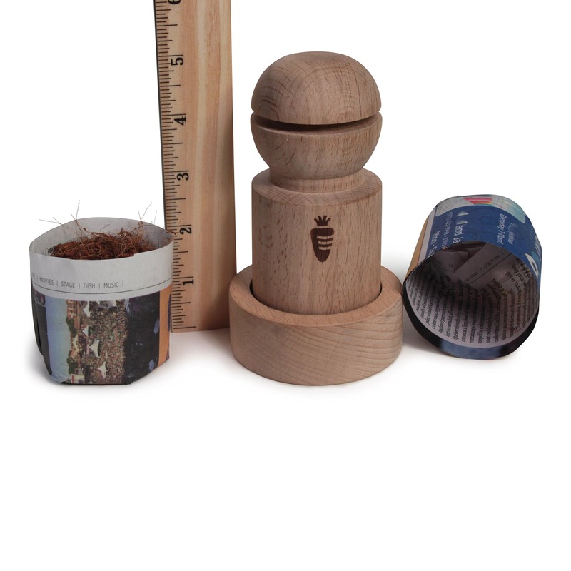 Carrot Design Newspaper Pot Maker for DIY Biodegradable Seedling Starter
