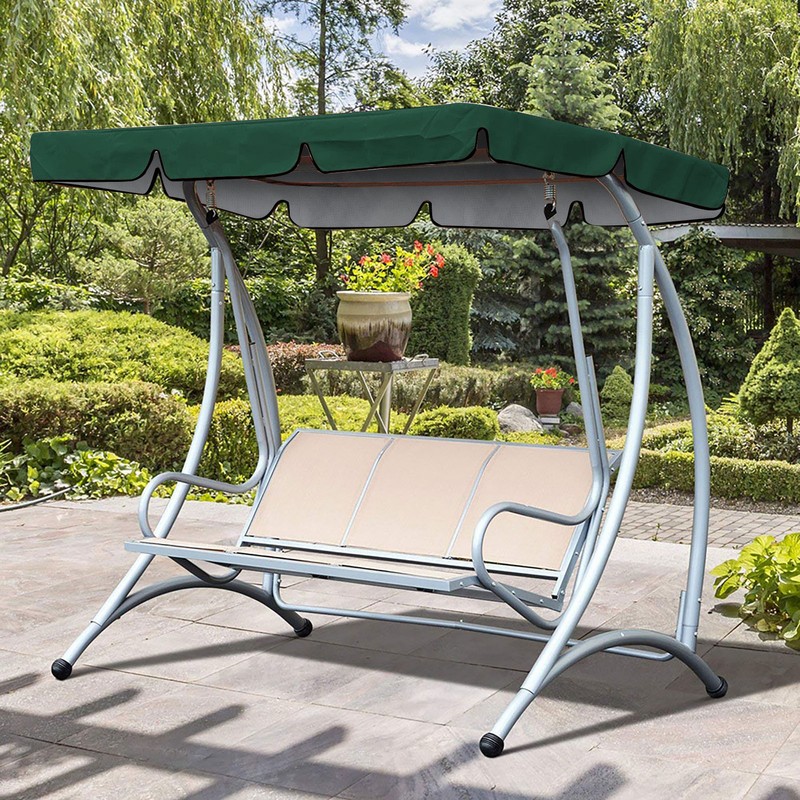 Waterproof Outdoor Swing Canopy Replacement 420D Silver Coated Oxford Fabric