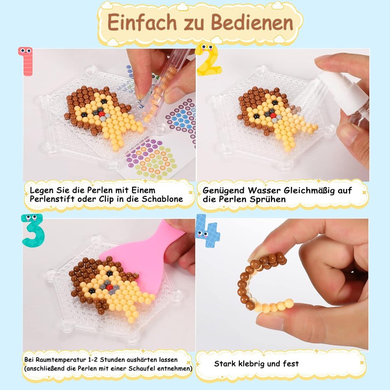 Caelura 1000+ Wasserperlen für Kinder Set, Wasserperlen Nachfüll Starterset, Water