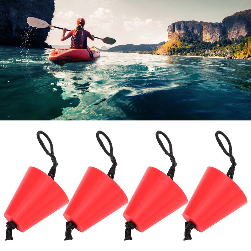4pcs Scupper Plug Kit with Lanyard Flexible Silicone Drain Holes