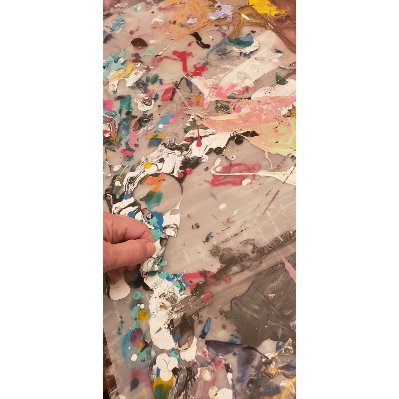 Henta Pour Paint Fluid Art Spill Cleanup 48 x 24"