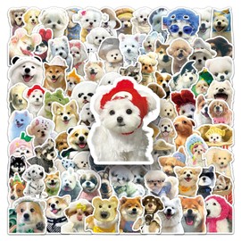 100 PCS Cute Dog Stickers Vinyl Waterproof Stickers for Teens,Adults,Boys,Girls,Kids,Children Decals for Skateboard,Laptop,Phone,Luggage,Computer,Bicycle,Water Bottle