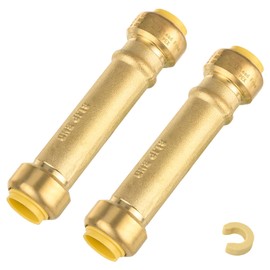 GUOFIS Slip Coupling,1/2 Inch Push-fit Slip/Repair Coupling with Disconnect Clip, 1/2" Push Fittings for Copper, PE-RT, CPVC Pipe(Pack of 2)