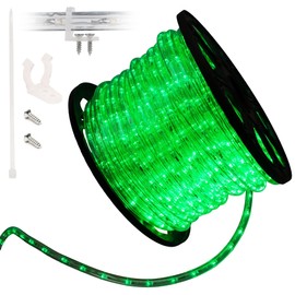 WYZworks 1656LEDs, 150ft LED Green Outside Rope Light Waterproof Permanent Outdoor Exterior Extendable Flexible Clear Shell Connectable, ETL Safety Certified Holiday Christmas Decoration Lighting