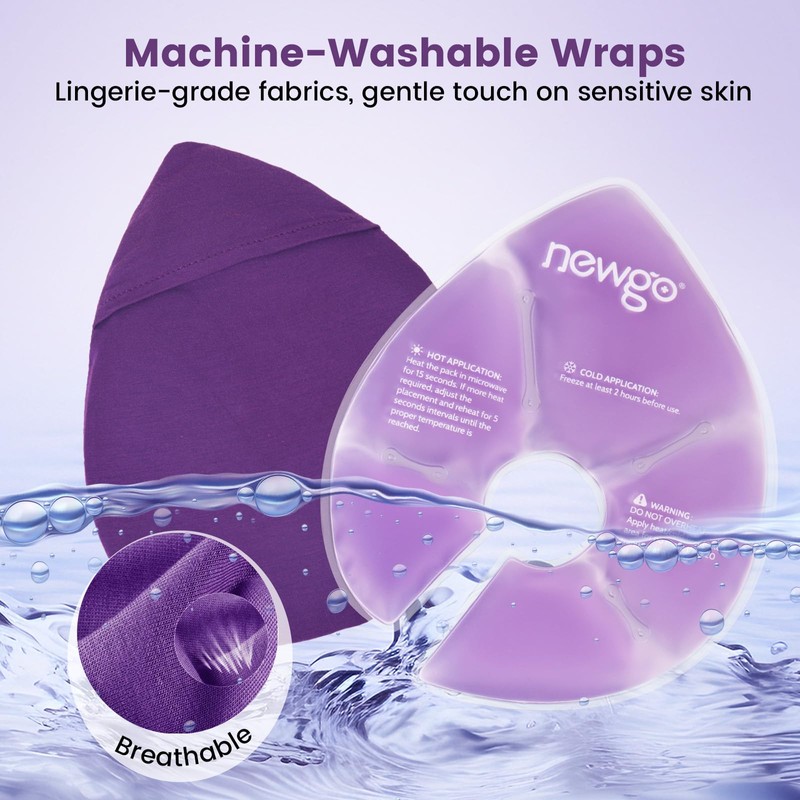 NEWGO Breast Therapy Gel Pads for Nursing – 2 Reusable