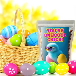 Cool Chick Salted Roasted Almonds for Easter Basket Ideas Healthy Snacks for Gift Baskets Women Teen Girls 8 oz