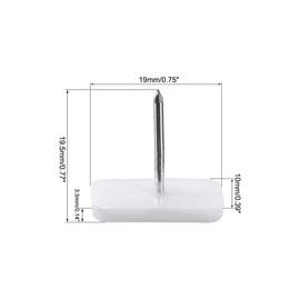 sourcing map Furniture Feet Nail Plastic Glide Nails Square Chair Table Leg Protector Pads 19mm x 10mm White 20pcs