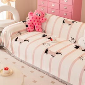 MDSASFD Couch Cover for Sofas, Sofa Couch Cover Washable for Dogs, Chenille Slipcovers Couch Covers for Protector Slipcover Pet Friendly(71"x 71"/Pink/1pc)