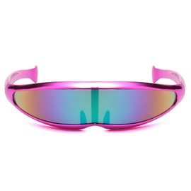LJCZKA y2k Futuristic Sunglasses for Women Men, Trendy Small Narrow Sunglasses Techno Rave Shades Alien for Party Festival UV400