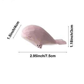 KnocKconK Super Cute Swinging Wood Whale Shark Car Mirror Hanging Ornament, 100% Handmade Humpback Car Interior Accessories, Auto Decoration Rearview Mirror Pendant Flying Cute Things