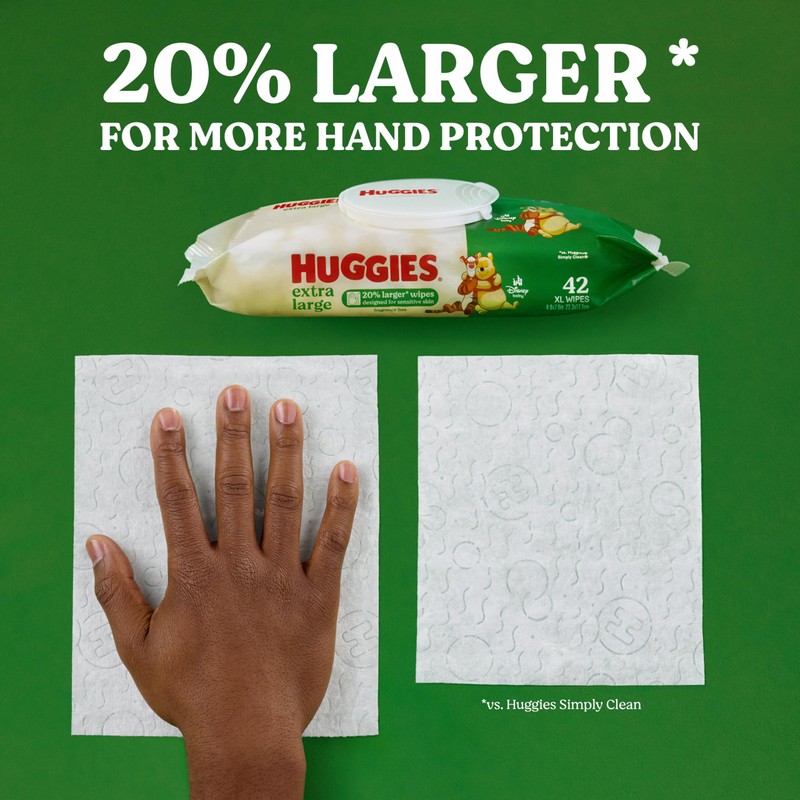 Huggies Extra Large Baby Wipes, Unscented, 5 Flip-Top Packs, 210