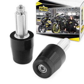 Area1 Universal Motorcycle Scooter Handlebar Ends Handlebar Weights Vibration Damper for Handlebars with 17.5-21 mm Inner Diameter, Black, Compatible with KSR