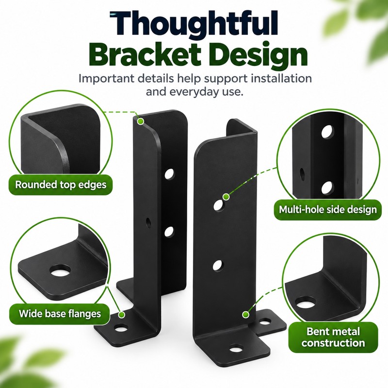 Adjustable Post Anchor Bracket for Wood Supports – Reversible Stainless