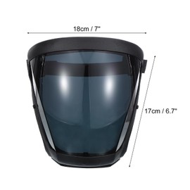 MECCANIXITY Black Full Safety Face Shields, Anti Fogging Full Safety Face Protection Transparent Face Shield for Welding with Adjustable Band & 3Pcs Dark Grey Lens & 30Pcs Filter Gaskets