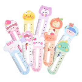 100 Pieces Cute Cartoon Bookmarks for Kids 10 Kawaii Cartoon Animal Patterns Reading Ruler Style Bookmarks Bulk Page Markers for Kids Students Women Book Lovers Sweet Gifts School Home Office Supplies