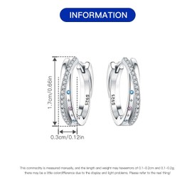 CYMYSS Earrings 925 Silver Hoop Earrings Silver 925 Silver Earrings Women's 925 Small Hoop Earrings Silver 925 Sterling Silver Earrings Hoop Earrings Earrings for Women, Sterling Silver, No Gemstone