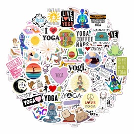Pack of 100 Yoga Stickers for Laptops and Water Bottles - Yoga Gifts for Women, Yoga Teachers, Yoga Lovers, Yoga Accessories - Yoga Stickers