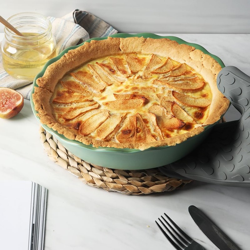 Sweejar Ceramic Pie Pan, 10 Inch Round Baking Dish, Non-Stick