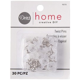 Dritz 9070 Upholstery Clear Heads Twist Pins, 3/4-Inch, 30-Pack