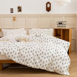 ECOCOTT Duvet Cover King Size with Dog Animal Pattern Printed Duvet Cover Set, Super Soft Comforter Quilt Cover with Zipper Closure 4 Ties