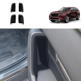 TUBAIZAI Car Accessories Compatible With Mazda CX90 CX-90 2024 2025 Interior Door Armrest Handles Storage Box Organizer Tray 4PC(Black)