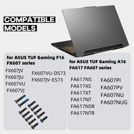 Lower Bottom Base Cover Case Screws Replacement for ASUS TUF Gaming A16 FA617 FA617NS FA617XS FA617XT FA617NT FA617NSR FA617NTR /TUF Gaming F16 FX607 FX607JV FX607JU FX607VU FX607VJ /A16 FA607 FA607PI