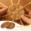 Classicseali 4pcs Rattan Coasters, 4 In Natural Woven Coasters, Round