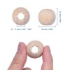 Craftdady 20pcs 24mm Large Hole Unfinished Natural Wood Beads Round