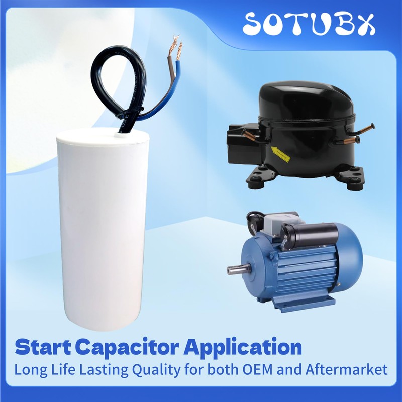 Sotubx 120uf CBB60 250 Volt Round Capacitor Replacement Part Plastic