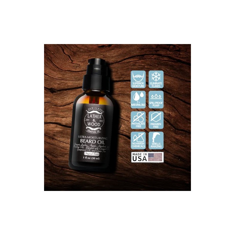 Ultra-Moisturizer Beard Oil For Men - Premium Blend - Spill-proof