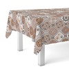 Martina Home Jucar Round Oilcloth Tablecloth 140cm Brown