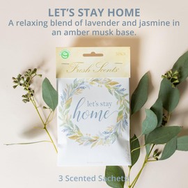 Willowbrook | Fresh Scents Scented Sachet Packet | Let's Stay Home | Air Freshener Bags for Drawers, Closets, Cars | 3 Pack | Long Lasting Home Fragrance
