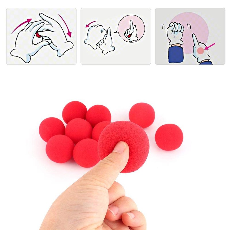10Pcs Red Magic Sponge Softball Close-Up Magic Street Classic Comedy