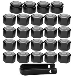 XUKEY 24 Stück Radschraubenkappen 17 MM Universal Radmutterkappen, Kunststoff Kappen Abdeckungen Abdeckkappen für Schrauben, Sechseckige Reifenmutternabdeckungen mit Entfernungswerkzeugsatz (17 mm)
