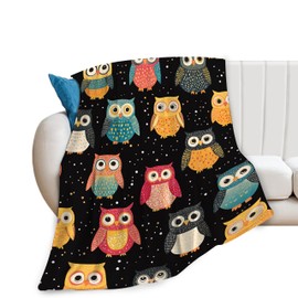 Funny Owl Blanket Cute Owl Fleece Throw Blanket Fuzzy Plush Super Soft Cozy Warm Toddler Owl Decor Stuffed Animal Bedding Blanket Gifts for Boys Girls Kids Adult Men Women 40"x50"