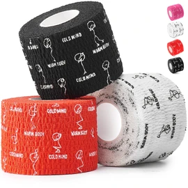 WARM BODY COLD MIND Premium Lifting Thumb Tape for Weightlifting, Powerlifting & Strength Deadlift Training - Hook Grip Tearable Elastic Cotton Sweat Proof and Breathable (Mix 3 Rolls)