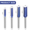 UTRUSTTO Professional Double Flute Straight Router Bits 1/4 Inch Shank,