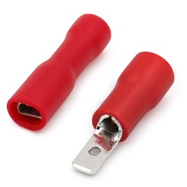 Heschen Male/Female Quick Disconnects Vinyl Fully Insulated 2.8 x 0.5 mm Cable Terminal for 0.5-1.5mm² (22-16 AWG) Red 100Pack