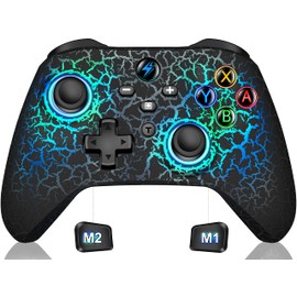 GAMSINGY Switch Controller, Wireless Controller Switch with Precise Motion Control, Dual Motors Vibration, Turbo, Macro, Wake Up Function, Cool RGB Controller for Switch/Lite/OLED Console