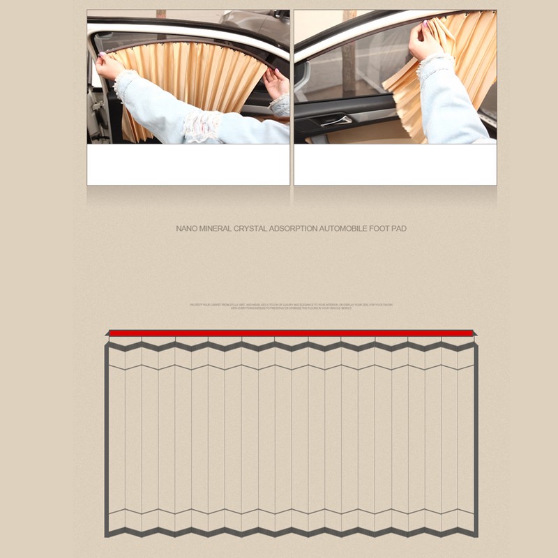 4Pcs Car Curtains Car Side Window Sunshade Curtain Magnetic Rail