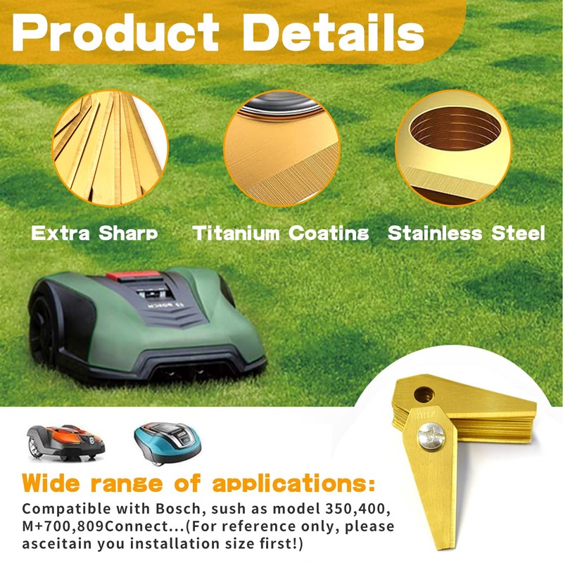 CIYIN Robotic Lawnmower Blades, Pack of 18 Replacement Blades for