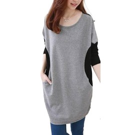 1/2style Women's Tunic Dress, Loose Fit, Casual, By Color, gray, M