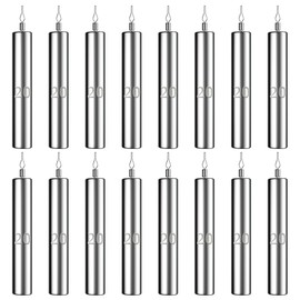 CAMATET 16pcs Lead Fishing Weights Sinkers, Small Drop Shot Weights with Barrel Swivels,3/4 oz Fishing Sinker for Saltwater Freshwater Fishing, Pencil Weight Sinkers for Bass Catfish Fishing