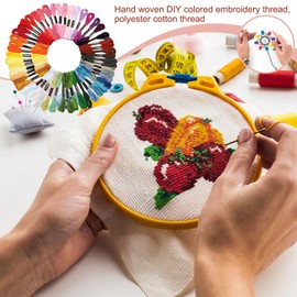 Hand Embroidery Thread,Cotton Embroidery Floss - Supplies Sewing Arts Rainbow String for Handsewing Adults Kids Friendship Home Projects Quilting