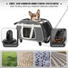 PETSFIT Large Pet Carrier with Wheels Designed for 2 Small